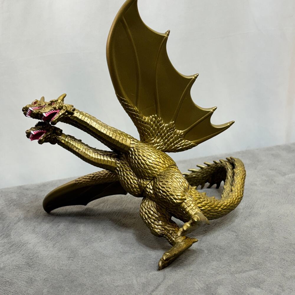 2014 Toho Bandai Godzilla King Ghidorah Toy Figure Gold No Box 6.5" 3 Heads